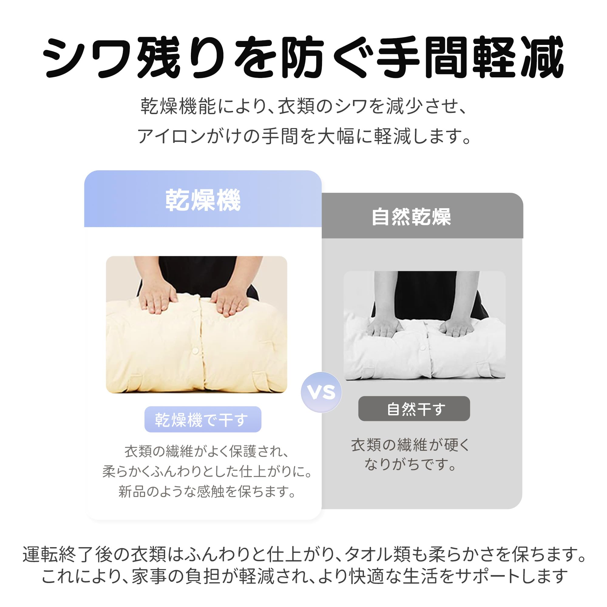 Amazon | 衣類乾燥機 家庭用 大容量9kg 高温除菌 ドラム式乾燥機 自動